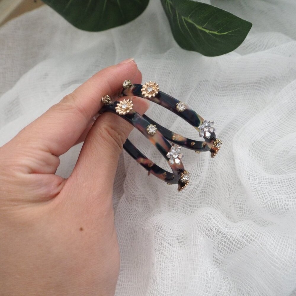 J Crew Gardenia tortoise hoop earrings